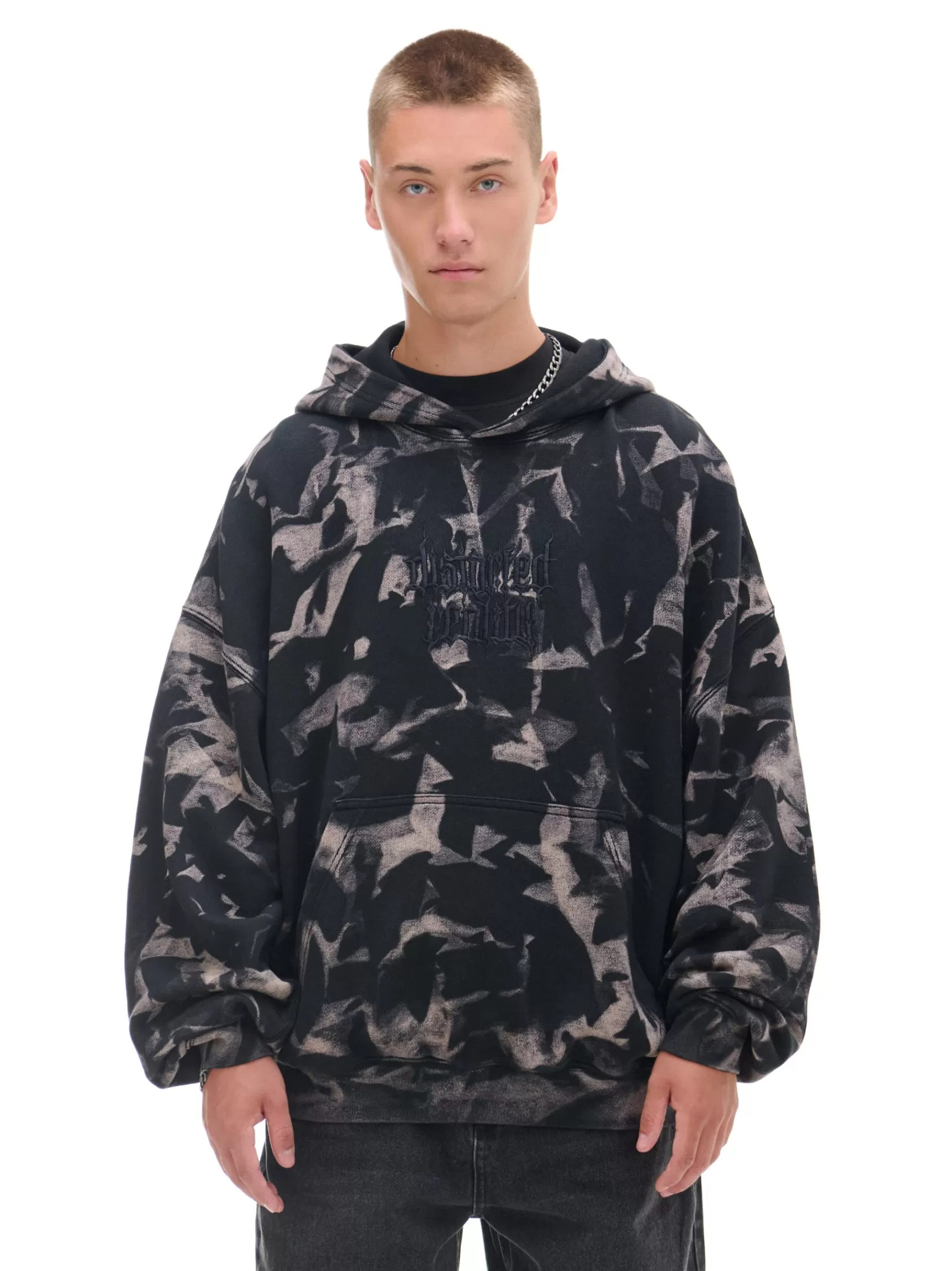 Cropp Sweatshirts>Gemusterte Kapuzenjacke Grau