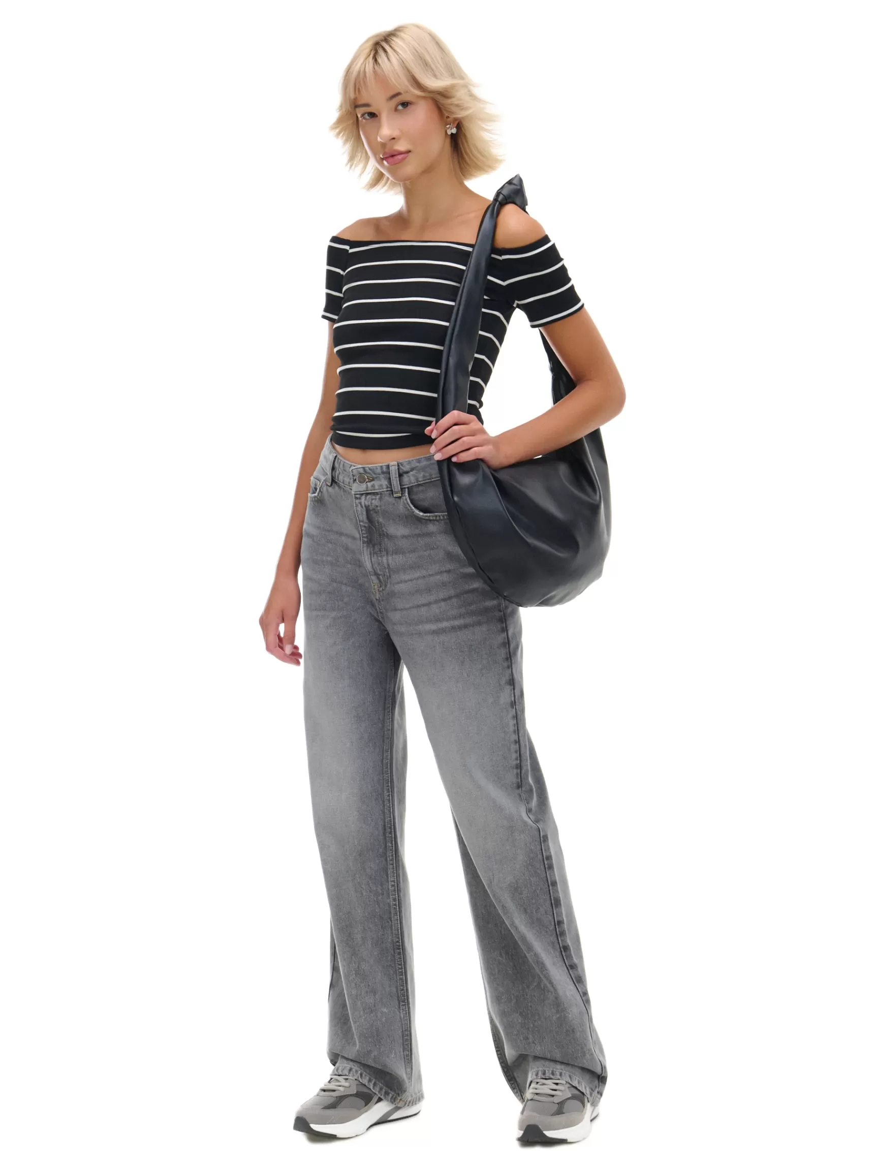 Cropp T-shirts, Tops>Gestreiftes Oberteil Schwarz