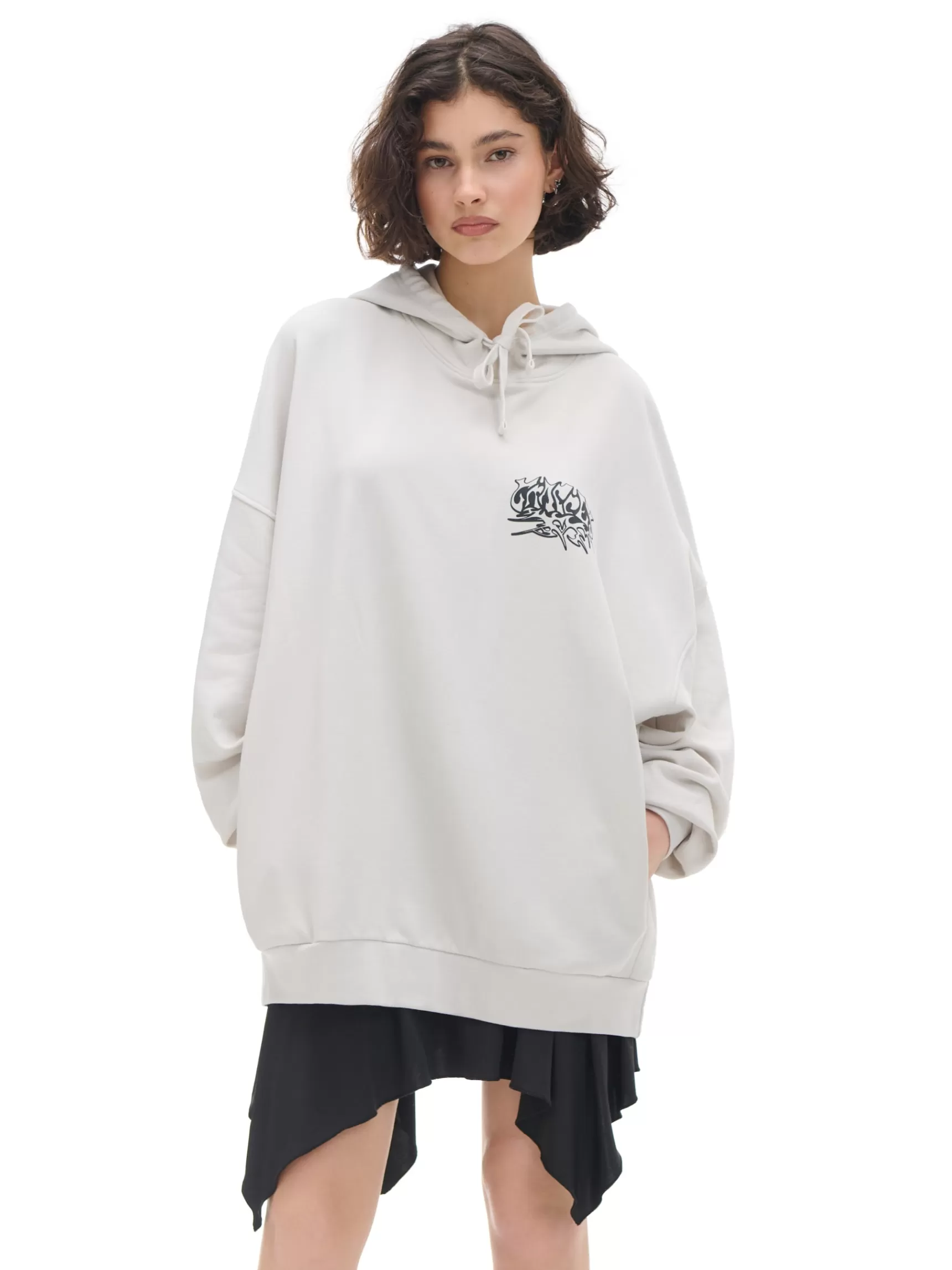 Cropp Sweatshirts>Hoodie mit Druck Grau