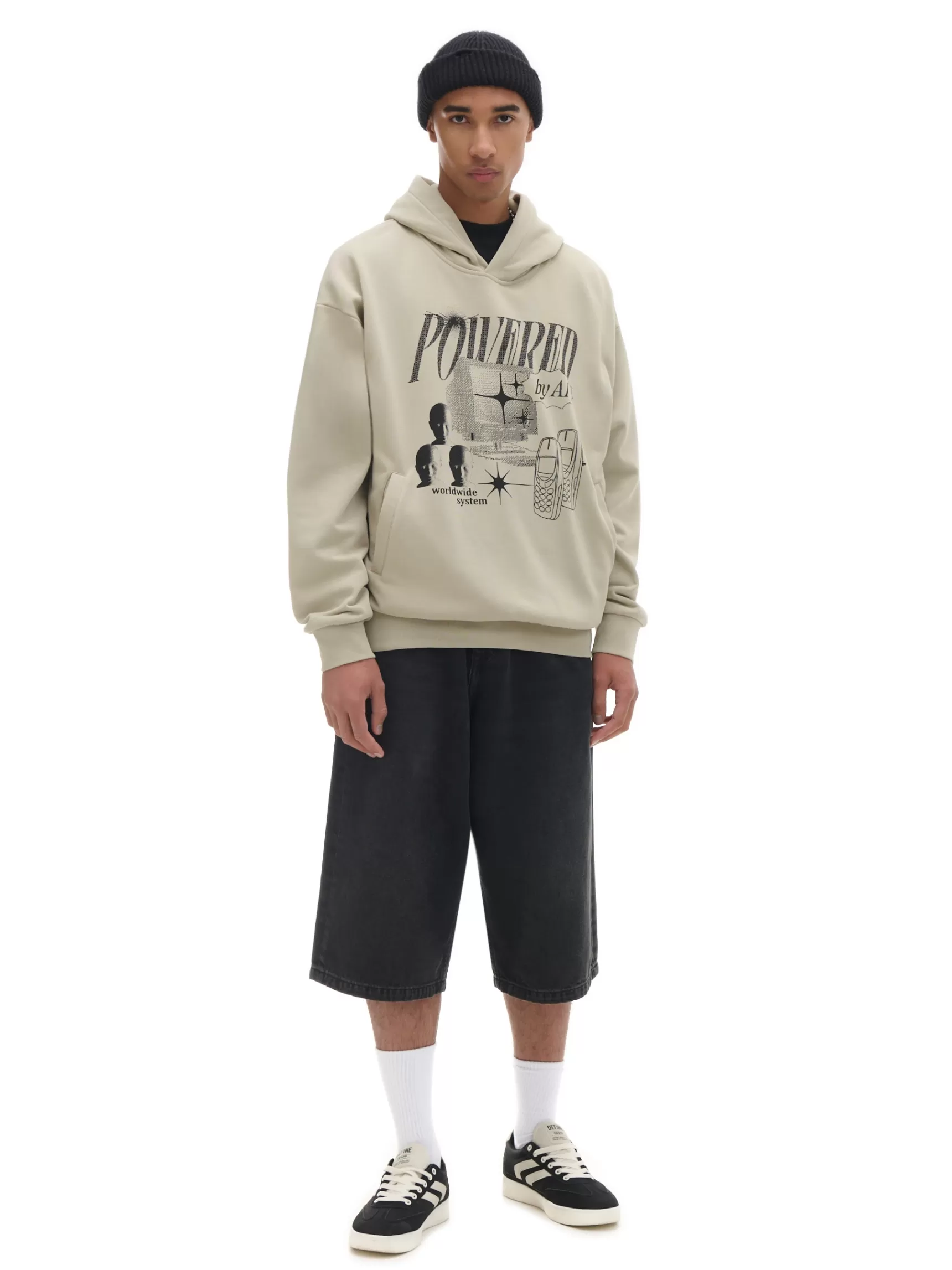 Cropp Sweatshirts>Hoodie mit Druck Beige