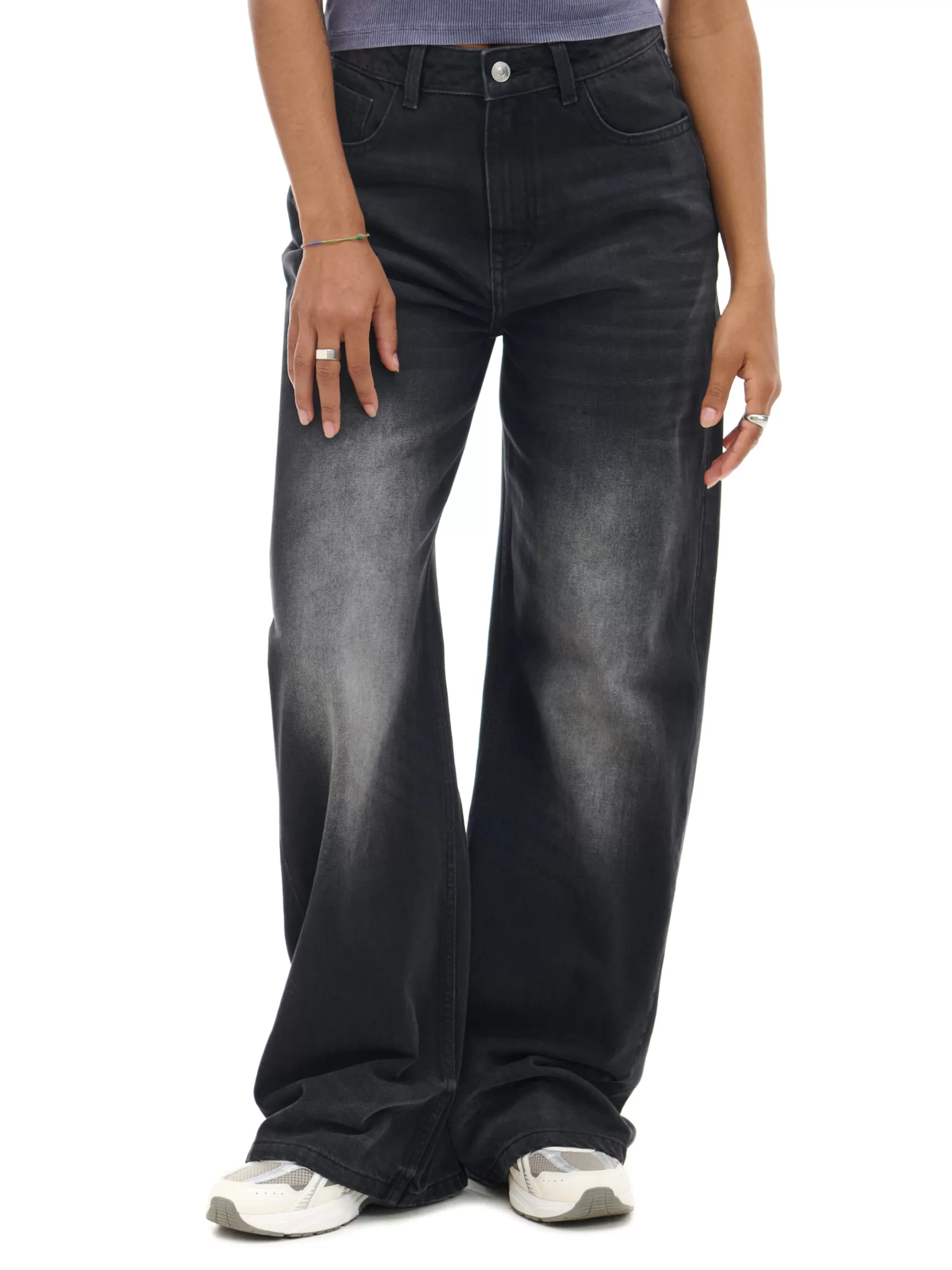 Cropp Jeanshosen>Jeans mit weitem Bein Schwarz