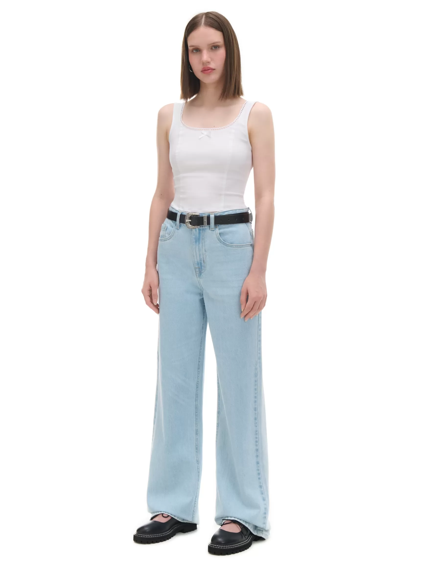 Cropp Jeanshosen>Jeans mit weitem Bein Blau