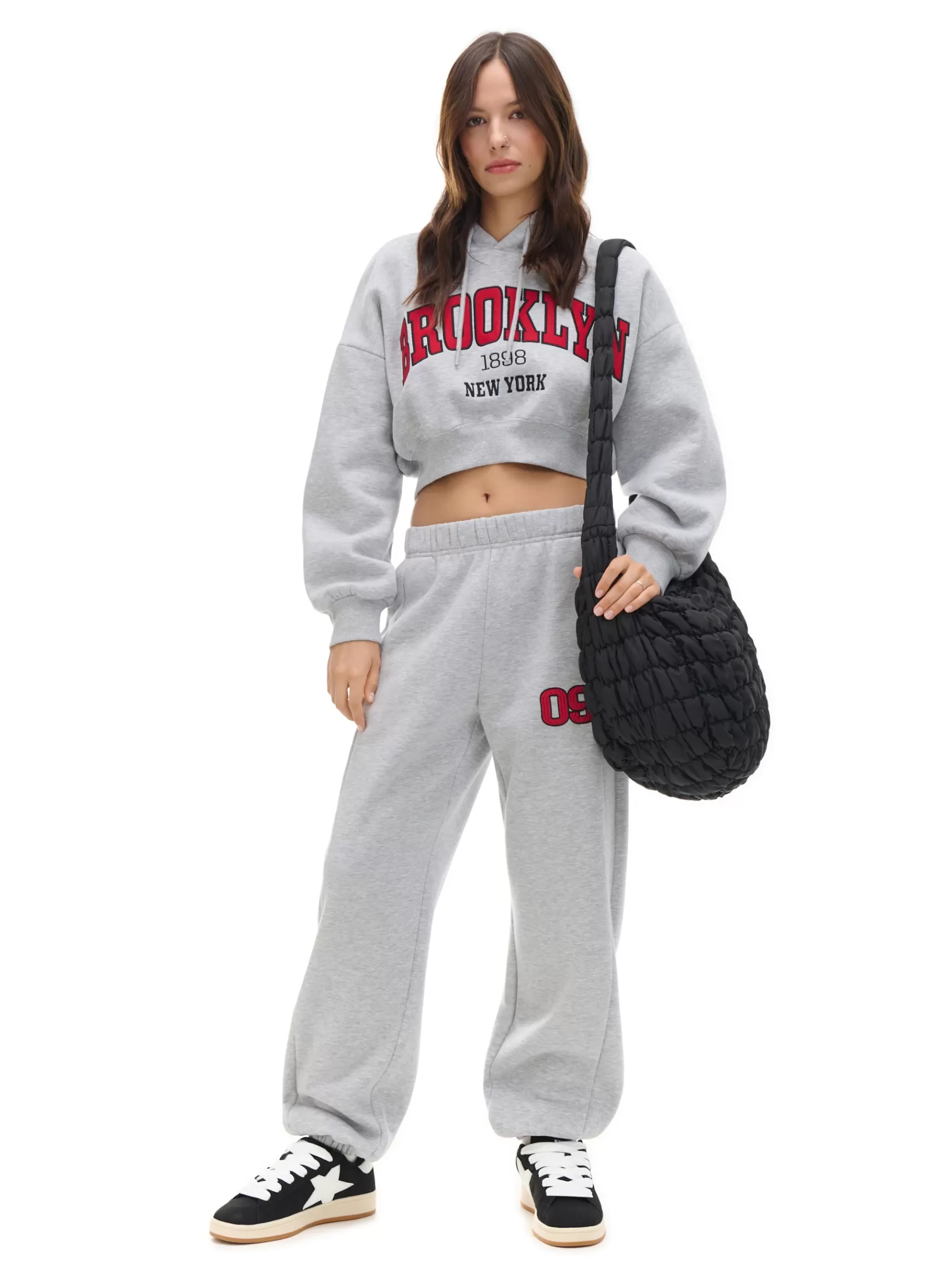 Cropp Sweatshirts>Kurzer Hoodie Grau