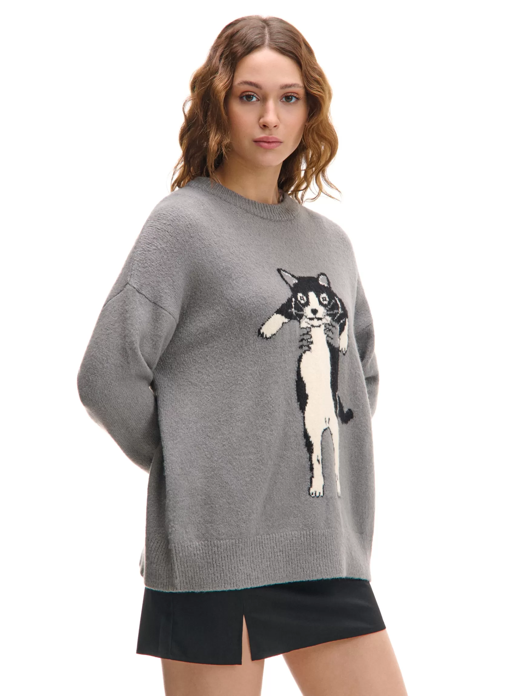 Cropp Pullover>Pullover mit aufdruck Grau