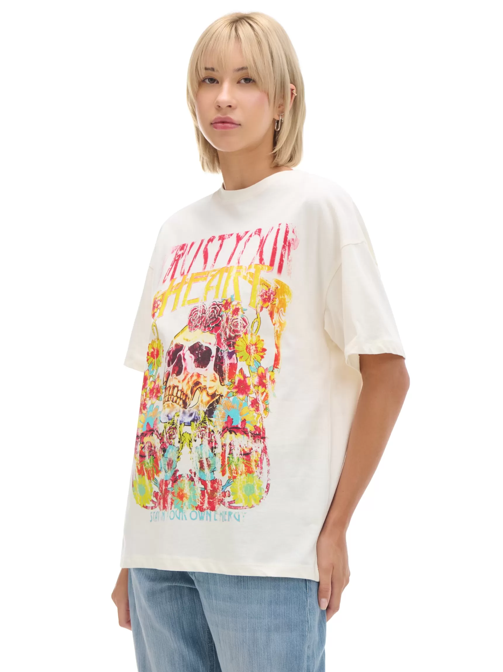 Cropp T-shirts, Tops>T-Shirt mit Aufdruck Creme