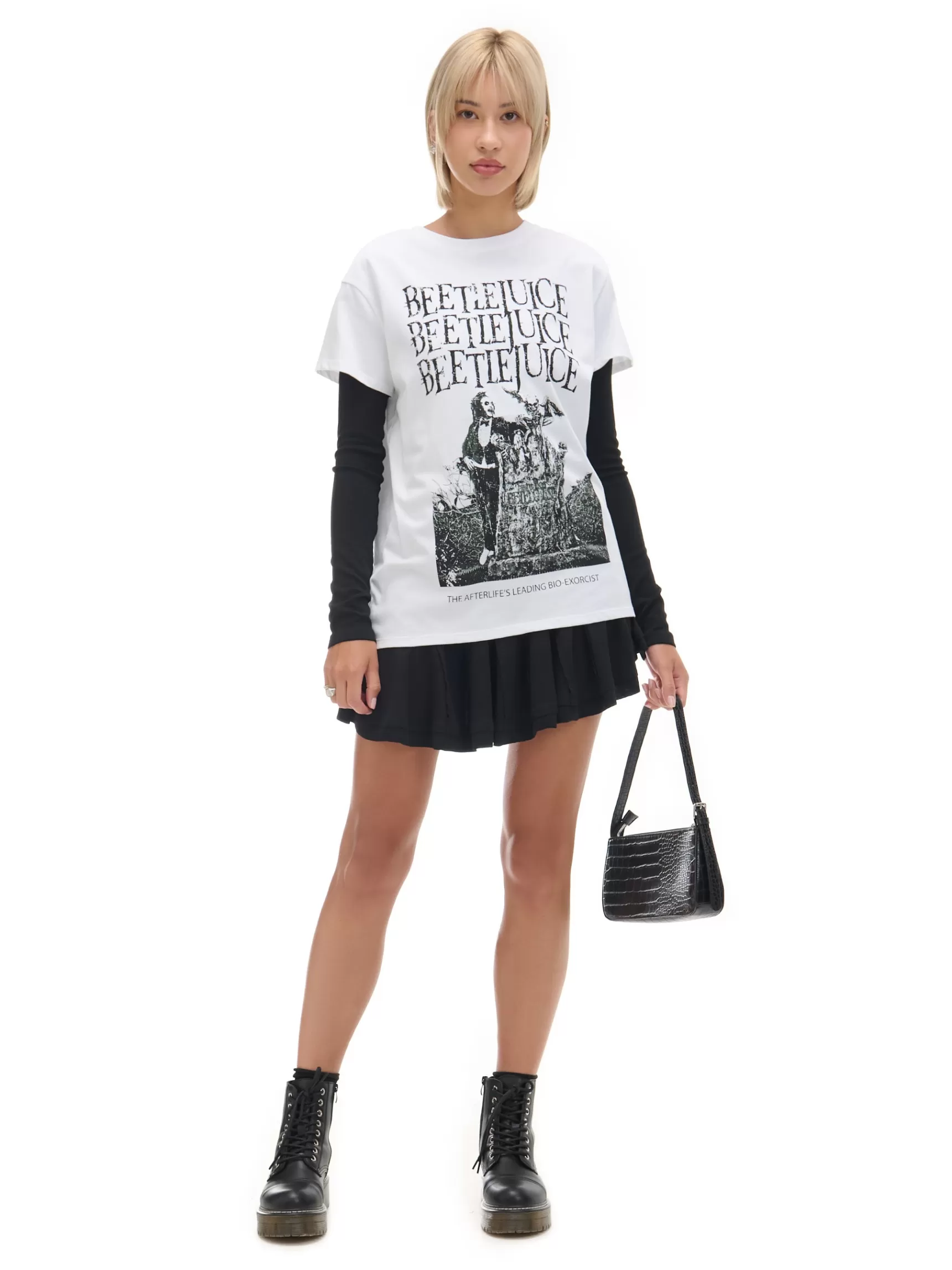 Cropp T-shirts, Tops>Weißes T-Shirt mit Aufdruck Beetlejuice Weiu00df