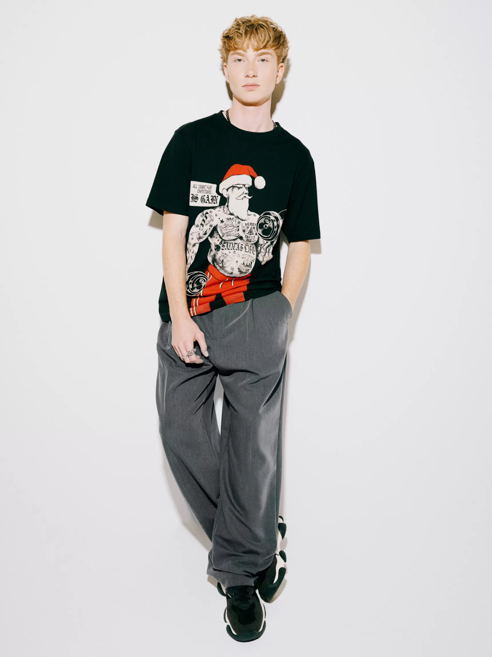 Cropp Weihnachtsmode>Weihnachten T-Shirt Santa Claus Schwarz